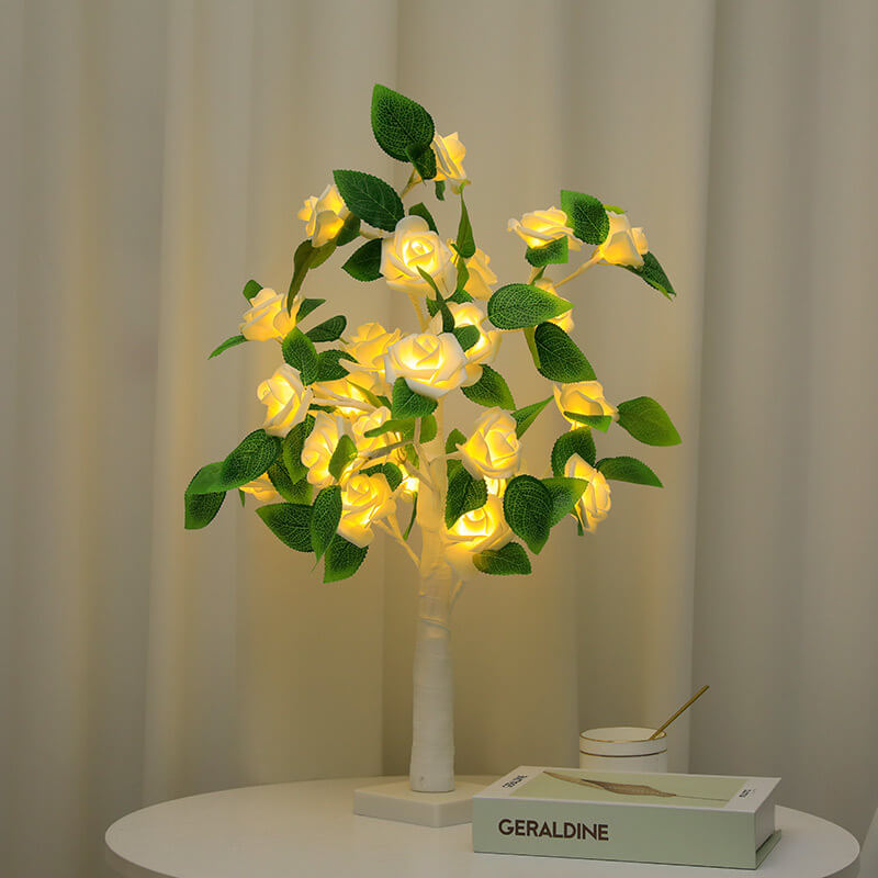 Decorative LED Rose Table Lamp - Battery Operated Light