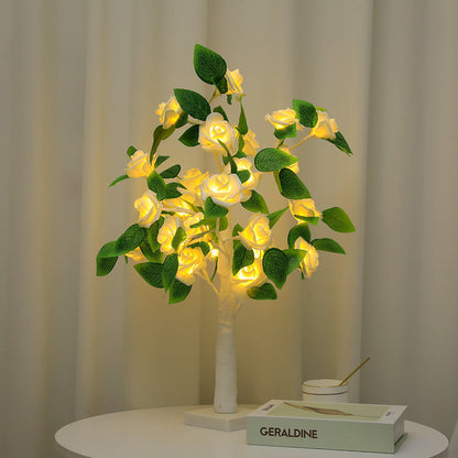 Decorative LED Rose Table Lamp - Battery Operated Light