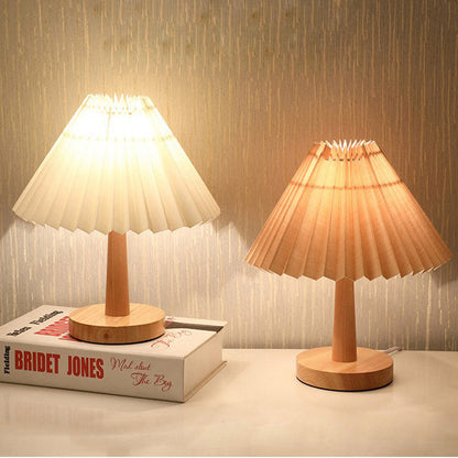 Vintage Foldable Umbrella LED Table Lamp - Retro Design