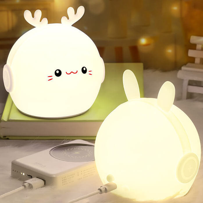 Kreative Cartoon Deer Rabbit Silicone USB LED Night Light Lamp