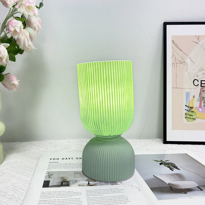 Modern Minimalist Cylinder Funnel Glass 1-Light Table Lamp