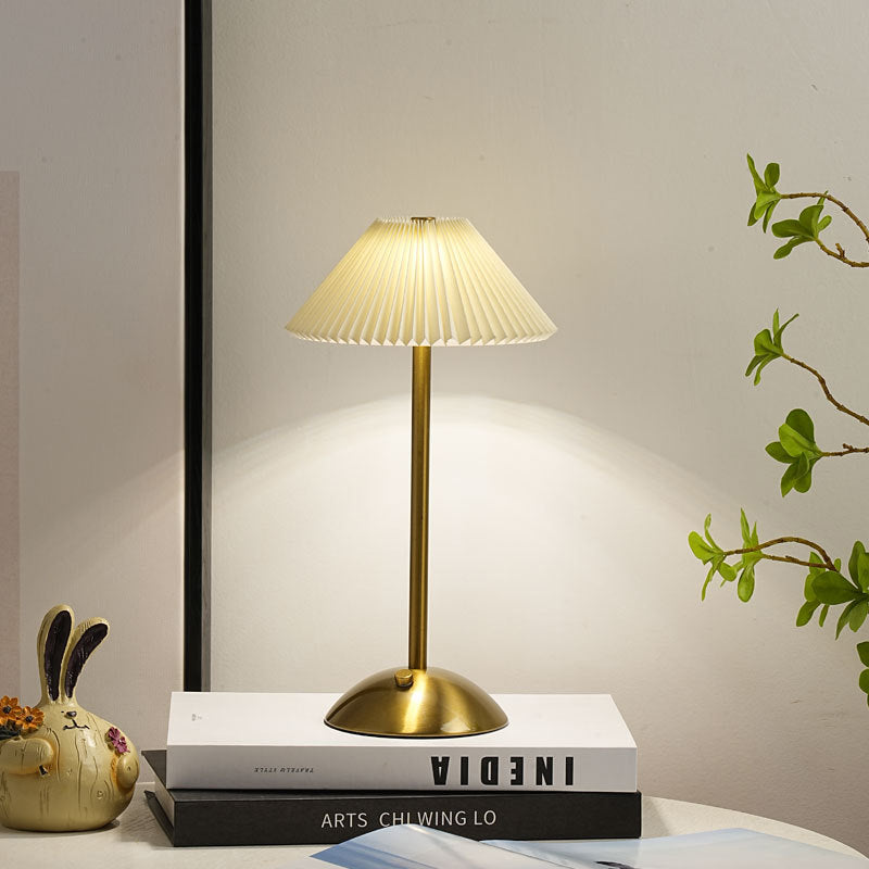 Contemporary Scandinavian Rechargeable Cone LED Table Lamp for Bedroom