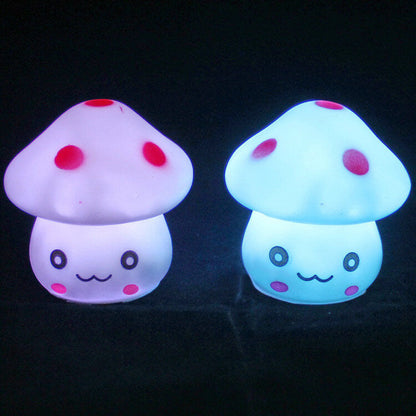 Kreative Seven Color Emoji Mushroom LED Night Light Lamp