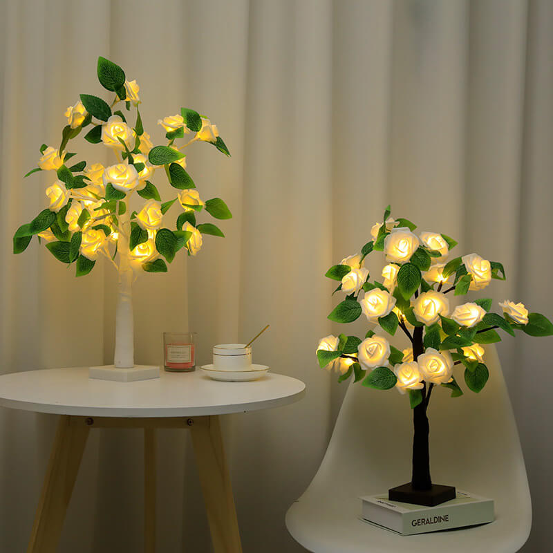 Decorative LED Rose Table Lamp - Battery Operated Light