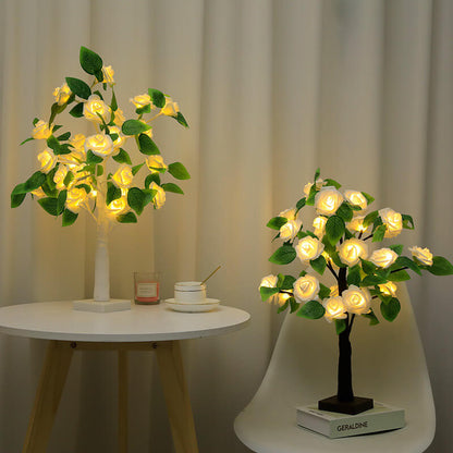 Decorative LED Rose Table Lamp - Battery Operated Light