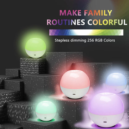 LED Round Ball Night Light 16 Colors Remote Touch Lamp