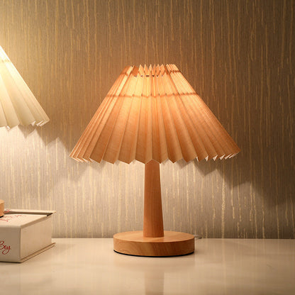 Vintage Foldable Umbrella LED Table Lamp - Retro Design