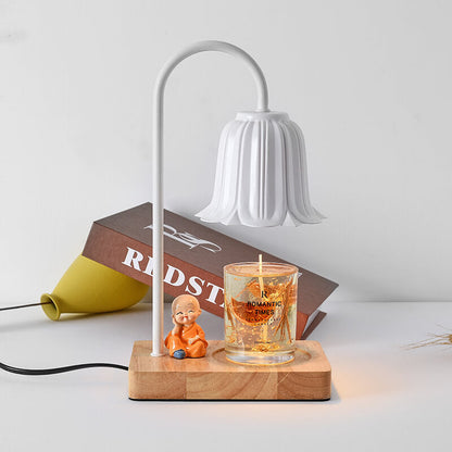 European Log Hardware Timing 1-Light Melt Candle Table Lamp