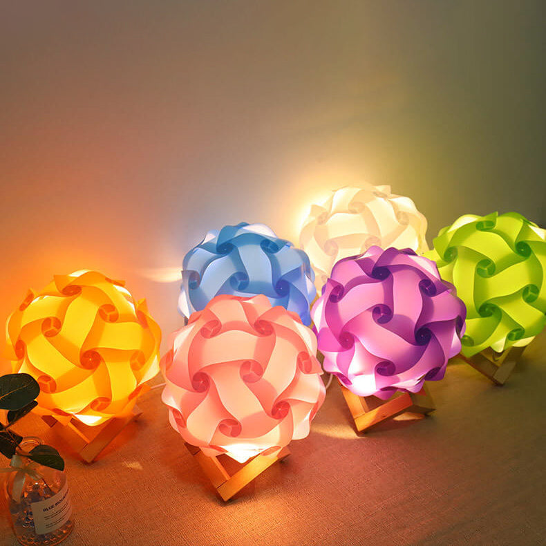 Kreative DIY Round Hydrangea Combination Design LED Night Light Table Lamp