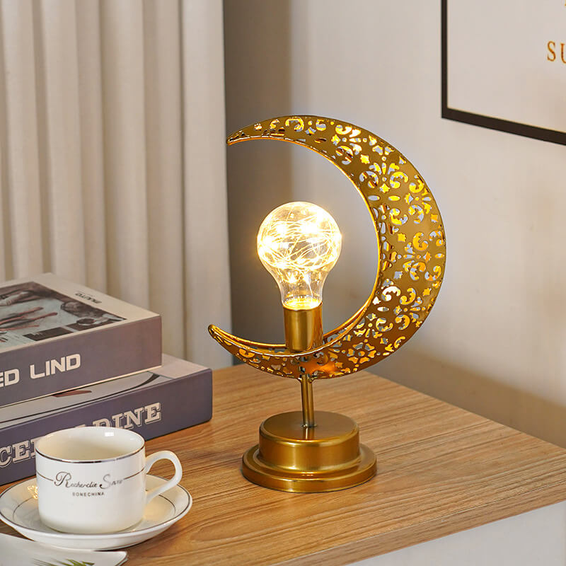 Muslim Festival Iron Moon Light Orb LED Table Lamp