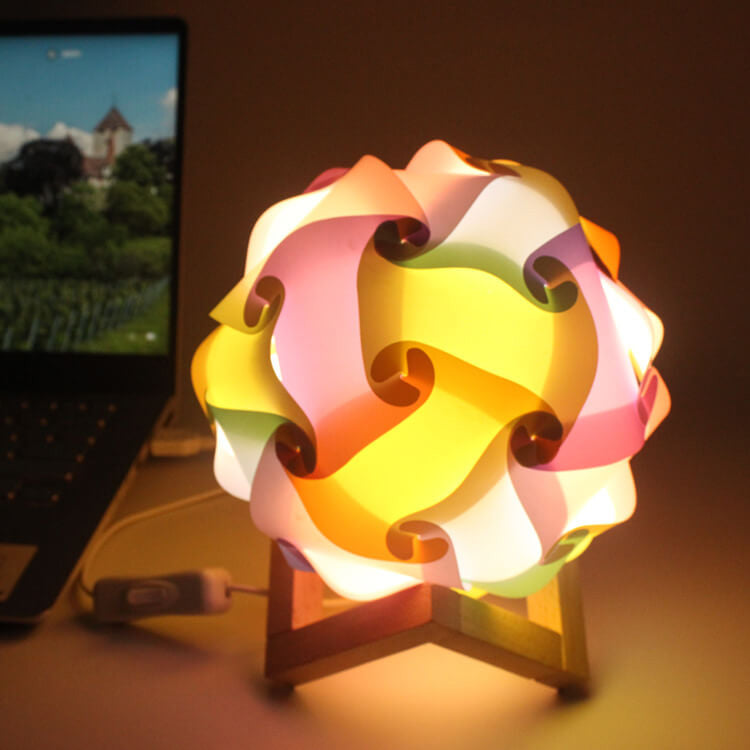 Kreative DIY Round Hydrangea Combination Design LED Night Light Table Lamp