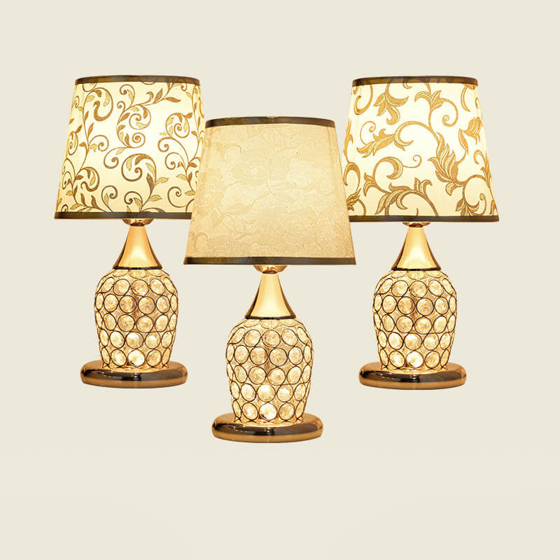 European Crystal Fabric Creative Pattern Design 1-Light Table Lamp
