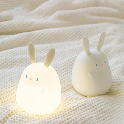 Cartoon Silicone Rabbit Touch USB LED Night Light Desk Lamp