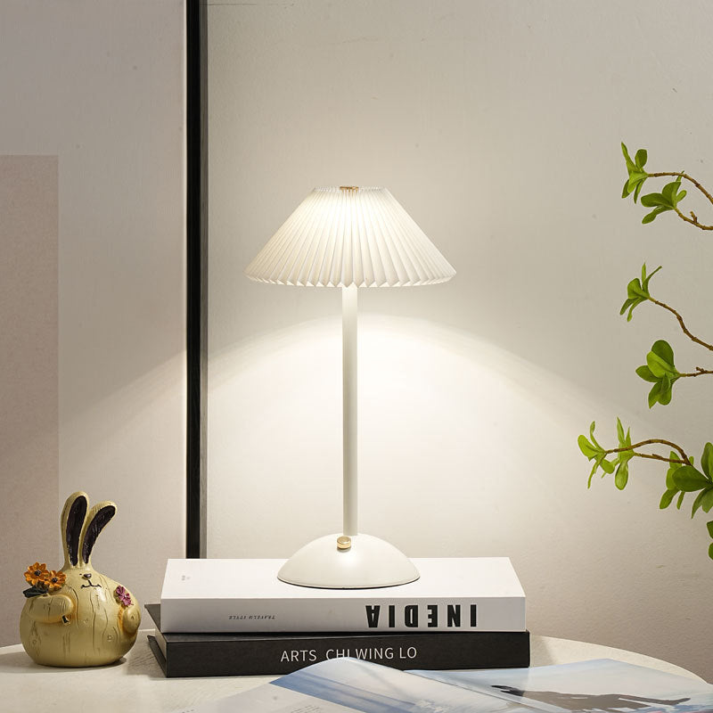 Contemporary Scandinavian Rechargeable Cone LED Table Lamp for Bedroom