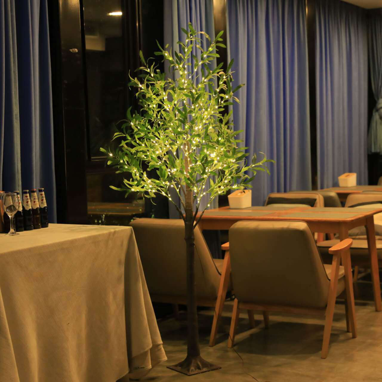 Moderne Creative Olive Leaf LED Simulation Plant Light