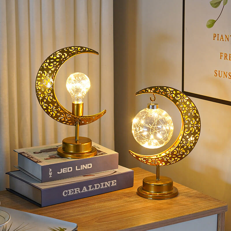 Muslim Festival Iron Moon Light Orb LED Table Lamp
