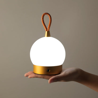 Modern Round Acrylic Aluminium USB Rechargeable Portable LED Night Light Table Lamp