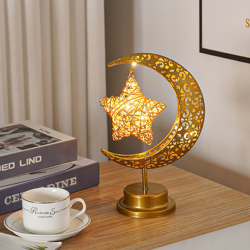 Muslim Festival Iron Moon Light Orb LED Table Lamp