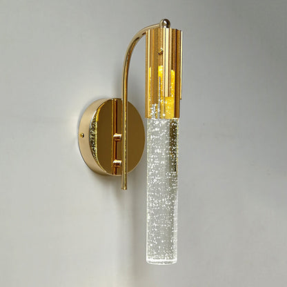 Luxus Gold Bubble Crystal Column LED Wall Light Lamp