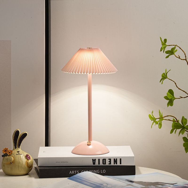 Contemporary Scandinavian Rechargeable Cone LED Table Lamp for Bedroom