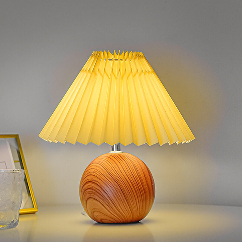 Nordic Vintage Foldable Wooden Ball Base LED Table Lamp
