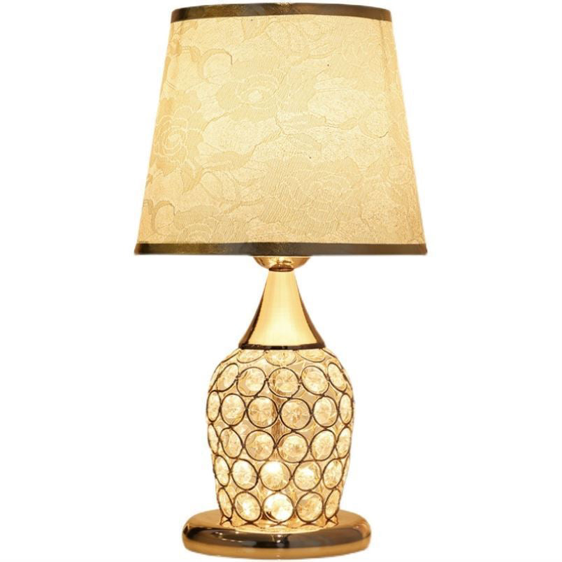 European Crystal Fabric Creative Pattern Design 1-Light Table Lamp