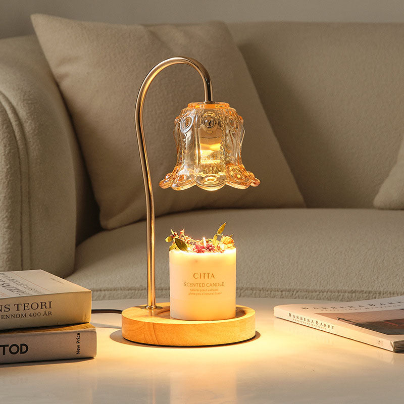 Modern Creative Simple Solid Wood Lily 1-Light Table Lamp