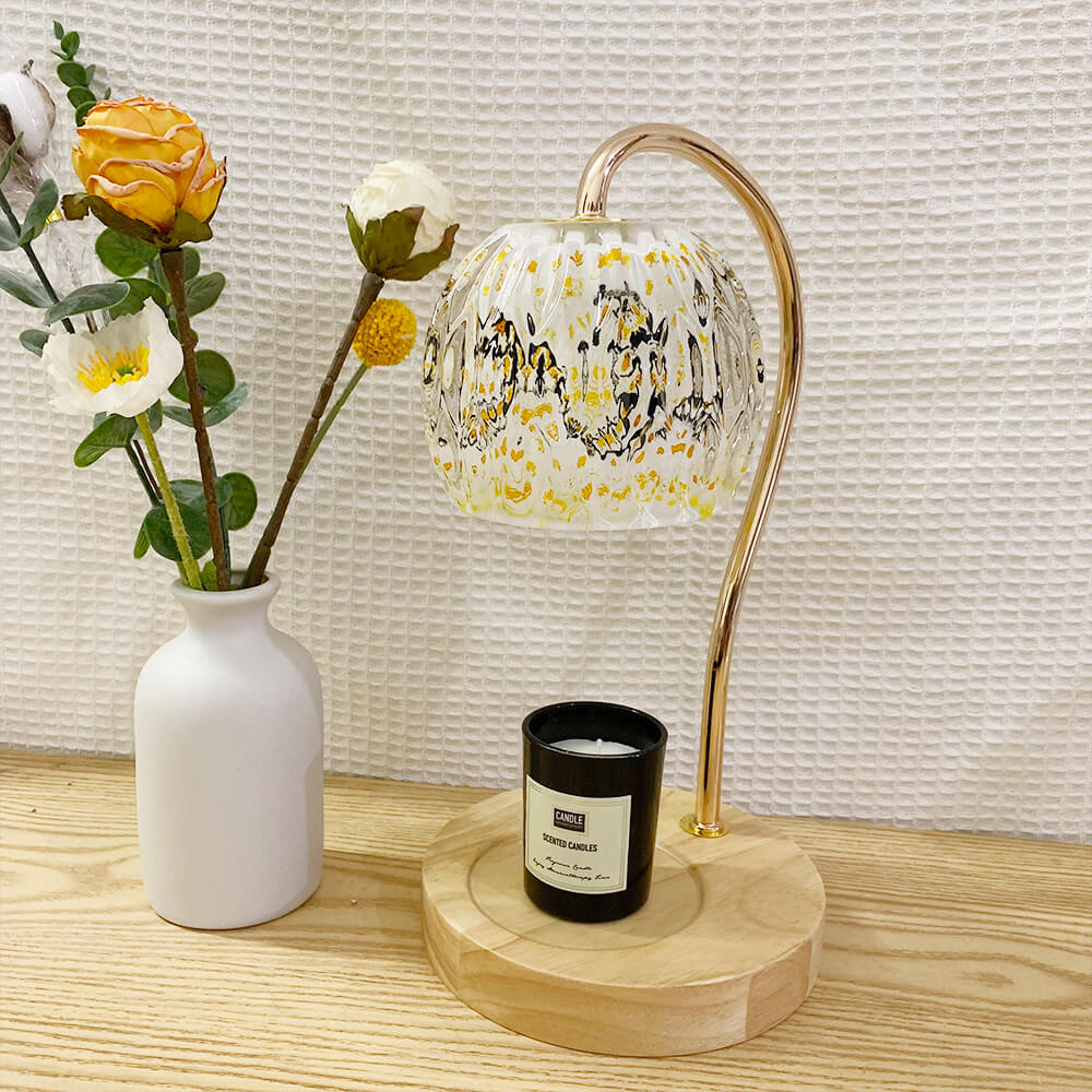 Japanese Style Creative Glass Sphere 1-Light Melting Wax Table Lamp
