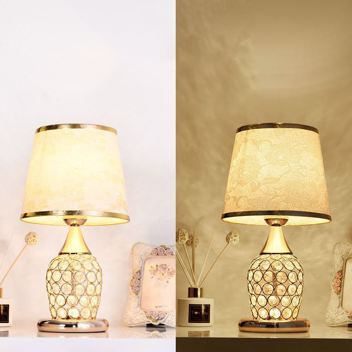 European Crystal Fabric Creative Pattern Design 1-Light Table Lamp