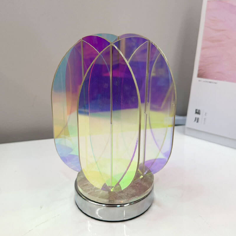 Modern Clear Dazzle Acrylic Geometric LED Art Table Lamp