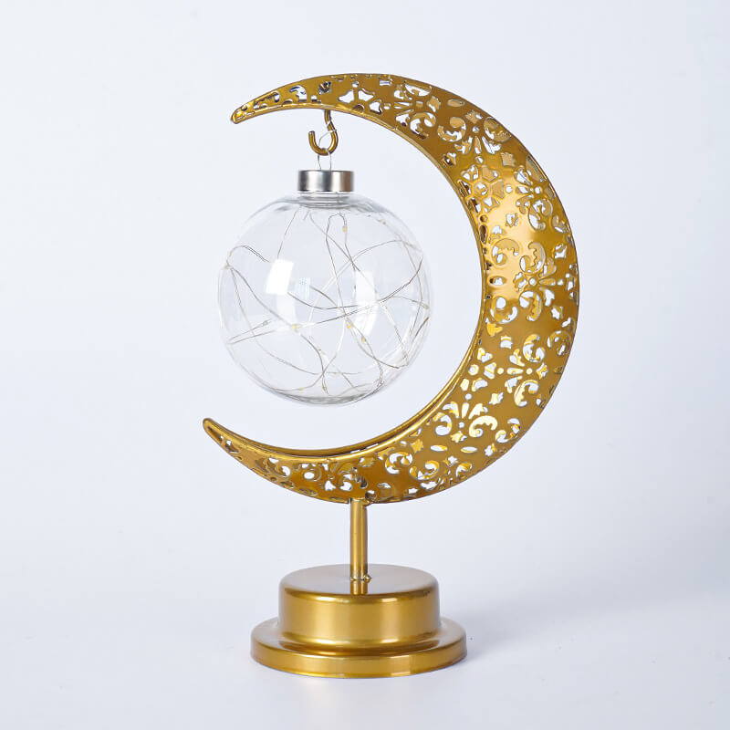 Muslim Festival Iron Moon Light Orb LED Table Lamp