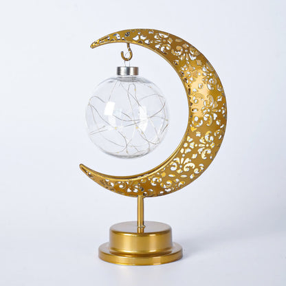 Muslim Festival Iron Moon Light Orb LED Table Lamp