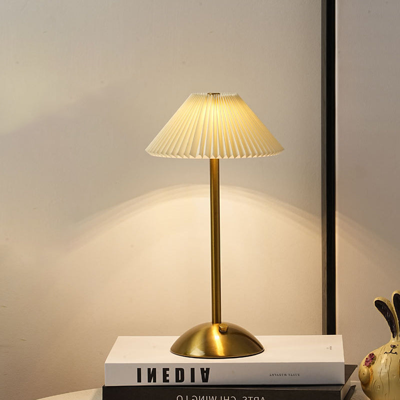 Contemporary Scandinavian Rechargeable Cone LED Table Lamp for Bedroom