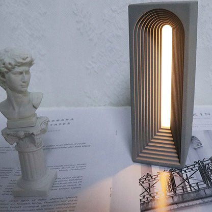 Modern Minimalist Rectangular Cement USB LED Table Lamp