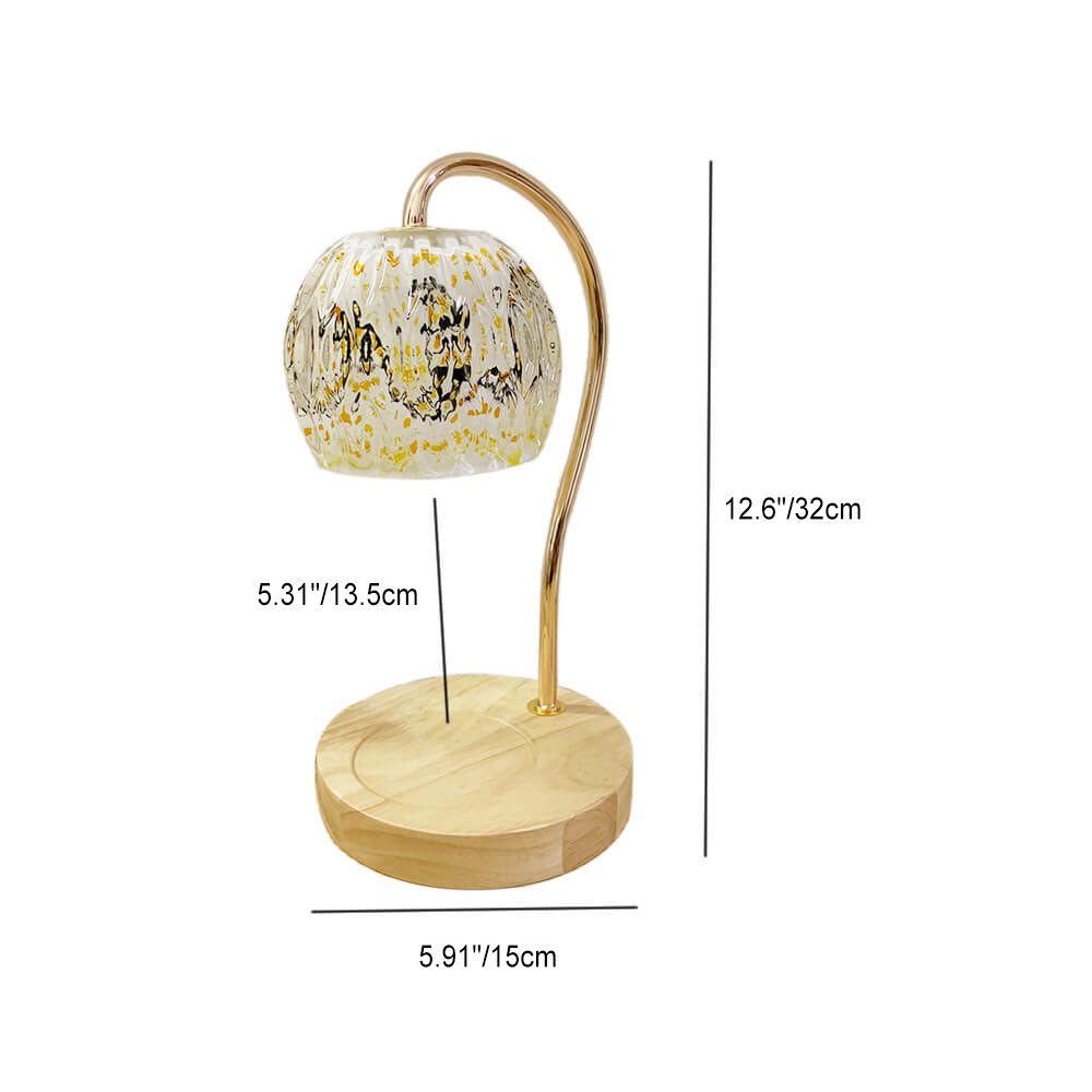 Japanese Style Creative Glass Sphere 1-Light Melting Wax Table Lamp