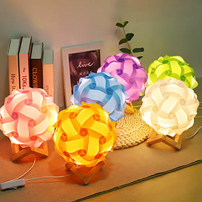 Kreative DIY Round Hydrangea Combination Design LED Night Light Table Lamp