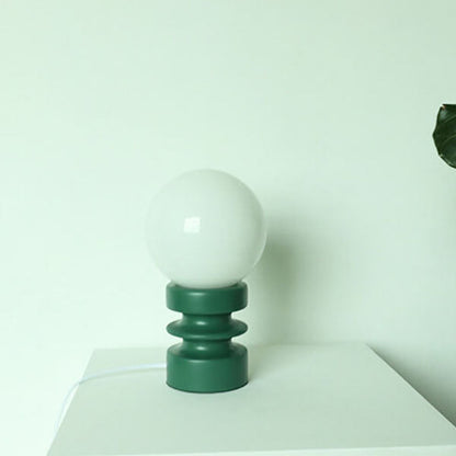 Orange Vintage Table Lamp with Solid Glass Shade