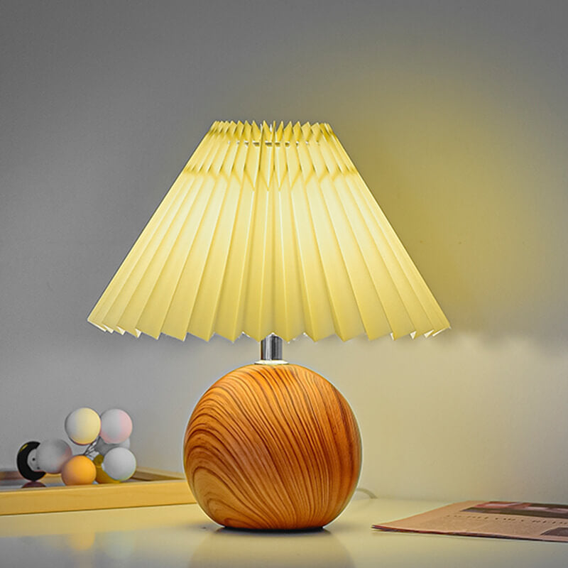 Nordic Vintage Foldable Wooden Ball Base LED Table Lamp