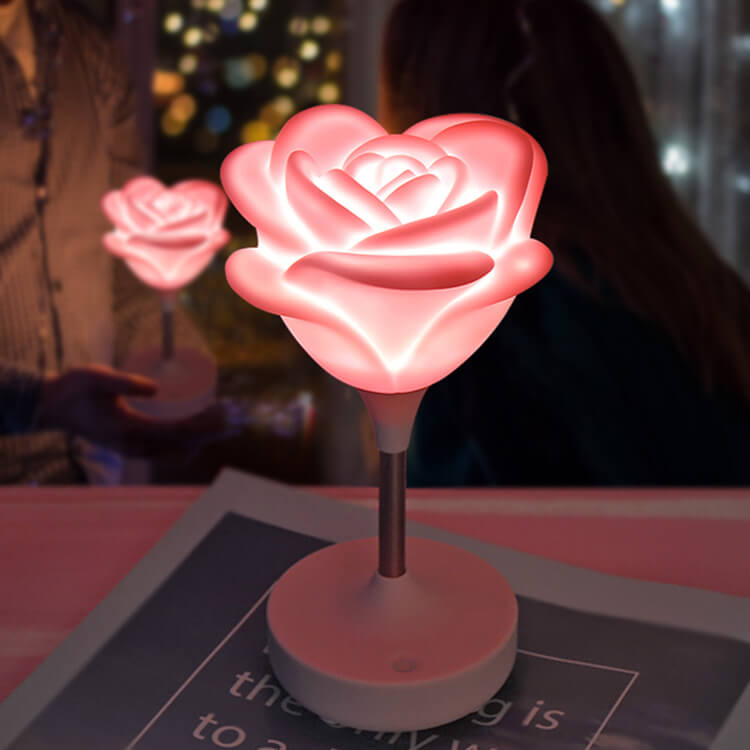 Kreative Romantic Pink Rose USB Rechargeable Touch LED Table Lamp