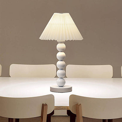 Contemporary Scandinavian Cone Round Hardware Fabric 1-Light Table Lamp for Bedroom