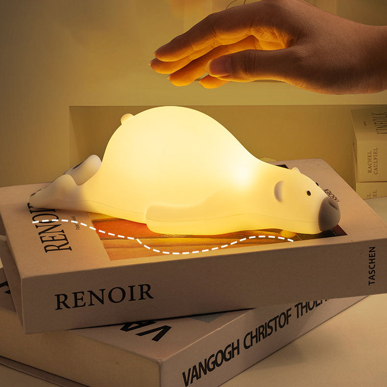 Kreative Cartoon Lazy Bear Silicone LED Night Light Table Lamp