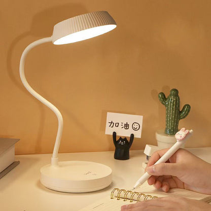 Nordic Minimalist Round LED Touch Desk Lamp with USB