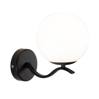 Luxus Iron Holder Spherical Glass Shade 1-Light Wall Sconce