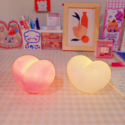 Moderne Silicone Creative Heart LED Night Light Table Lamp