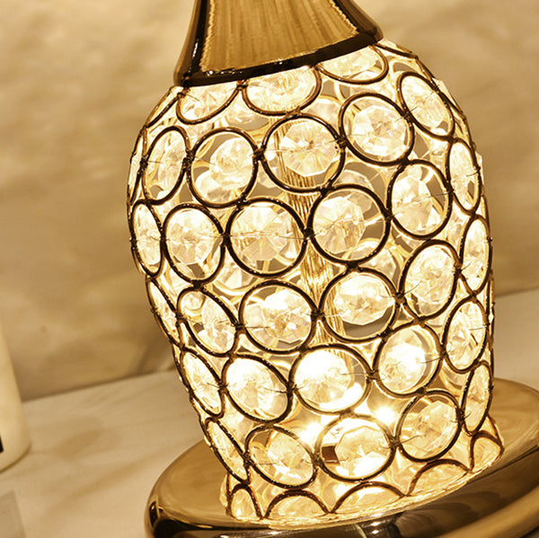 European Crystal Fabric Creative Pattern Design 1-Light Table Lamp