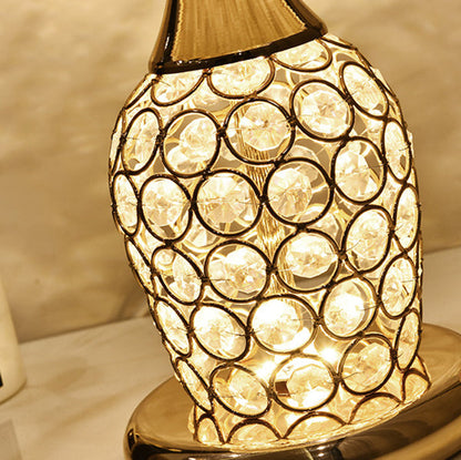 European Crystal Fabric Creative Pattern Design 1-Light Table Lamp