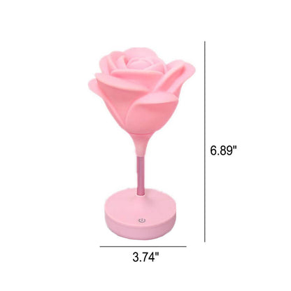 Kreative Romantic Pink Rose USB Rechargeable Touch LED Table Lamp