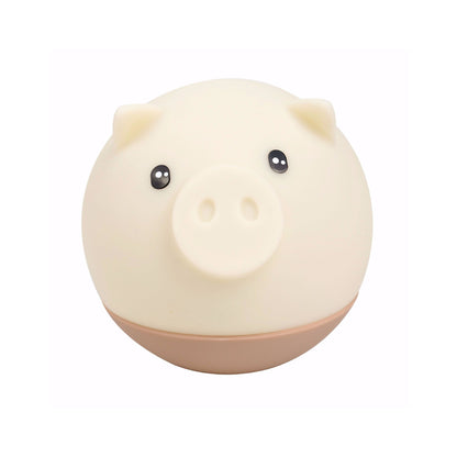 Cartoon Creative Pig Round Silicone LED Night Light Lamp