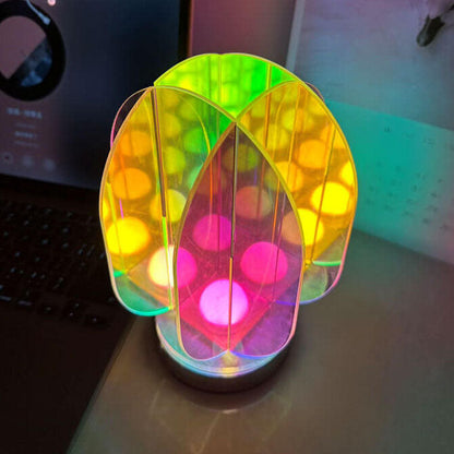 Modern Clear Dazzle Acrylic Geometric LED Art Table Lamp