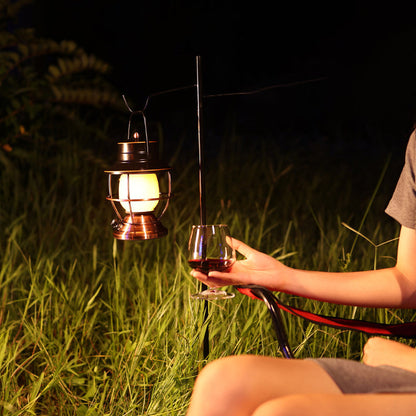 Traditional Farmhouse Waterproof Rechargeable Iron Acrylic Cylinder LED Table Lamp for Living Room